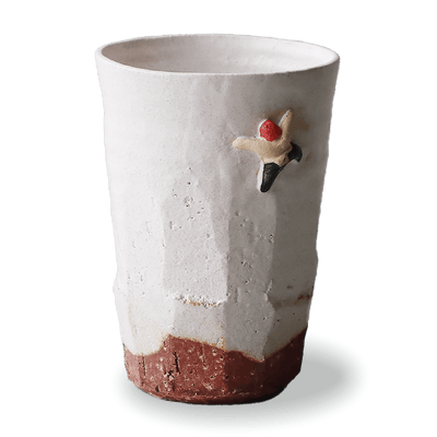 White Artisan Climbing Beer Cup by Keizan Kiln Artisan Climbing Beer Cup by Keizan Kiln