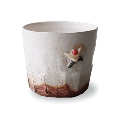 White Artisan Climbing Cup by Keizan Kiln Artisan Climbing Cup by Keizan Kiln