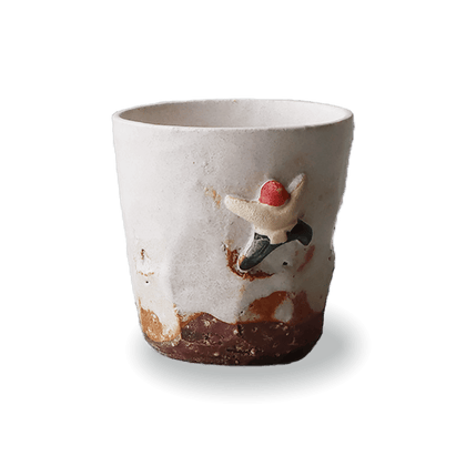 white Artisan Sake Cup by Keizan Kiln Artisan Sake Cup by Keizan Kiln