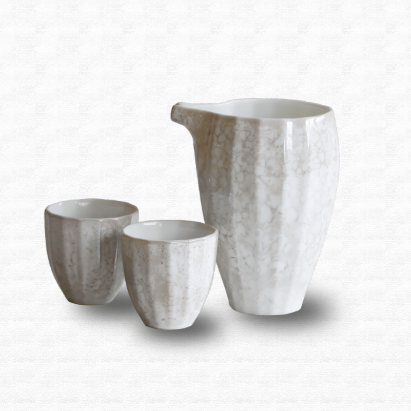 White Champagne Sake Set Champagne Sake Set