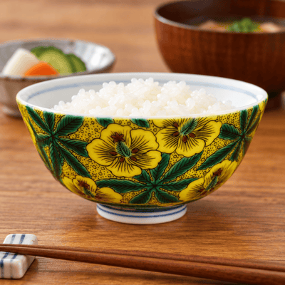 Yoshidaya Aoi Kutani Rice Bowl by Seikou Kiln Yoshidaya Aoi Kutani Rice Bowl | Seikou Kiln | MJW